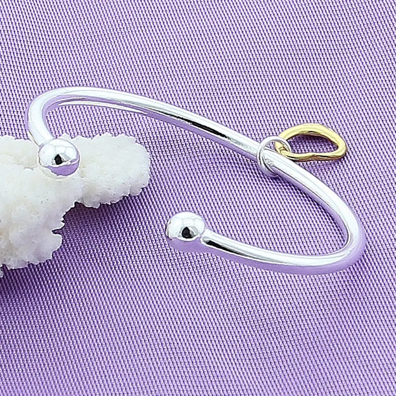 Женский браслет из серебра 925 пробы с открытым сердцем | Украшения и аксессуары