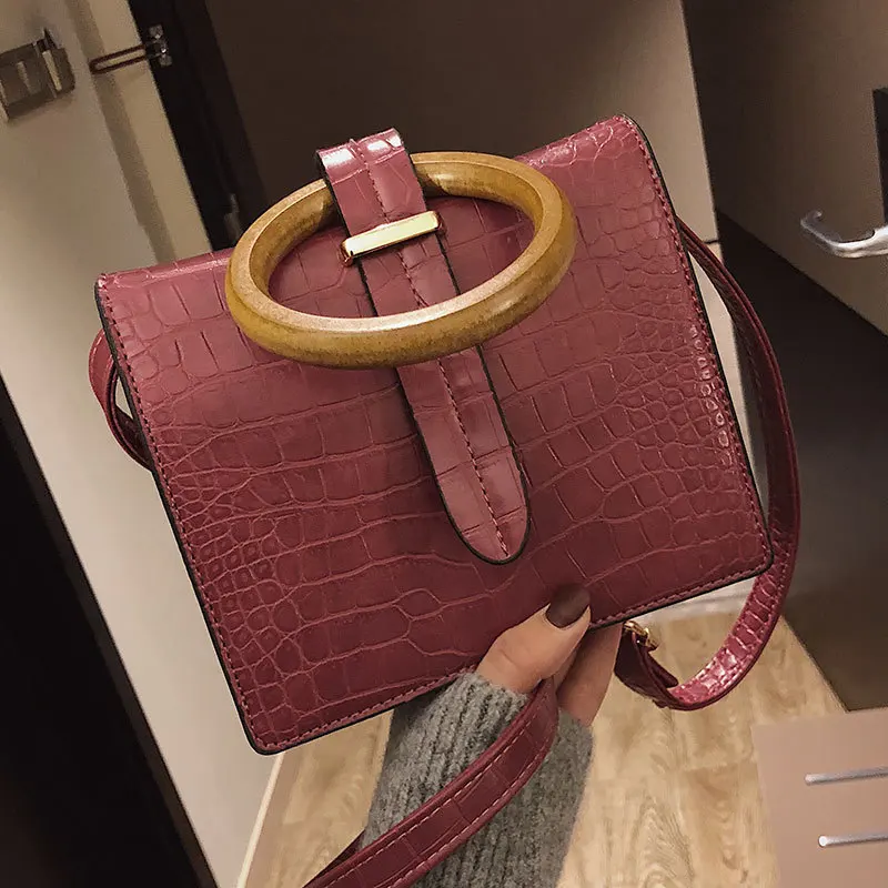 Новинка 2018 Высококачественная женская сумка из искусственной кожи под крокодила