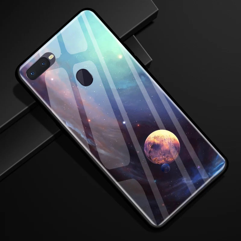 Задняя крышка из закаленного стекла для OPPO F9 чехлы с мультяшным рисунком F 9