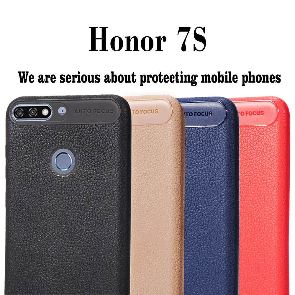 Для huawei honor 7c Y7 Y3 Y5 nova 2 lite Чехлы однотонные простые зернистая кожа ТПУ Мягкий Чехол