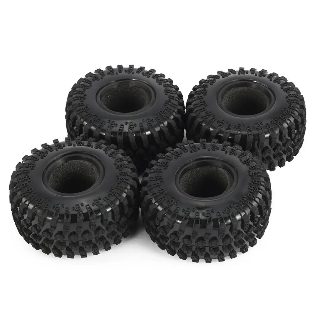 4 шт. Austar AX-3021 2,2 дюйма резиновые шины Набор для 1/10 Axial SCX10 RR10 Wraith 90056 90045 RC Рок Гусеничный RC автомобиль грузовик игрушки - Цвет: Черный