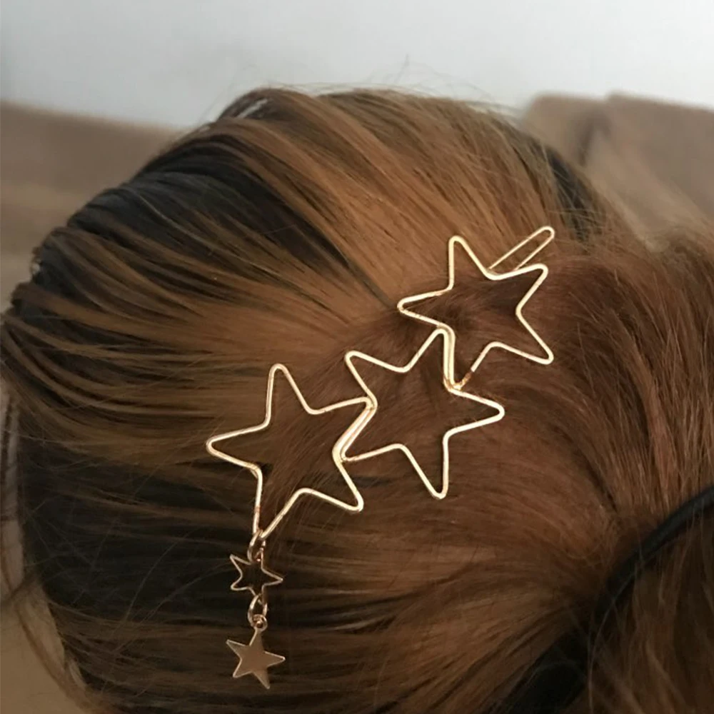 FAMSHIN 2017 new lady popular hollow star tassel hairpin hair high quality ornaments | Украшения и аксессуары