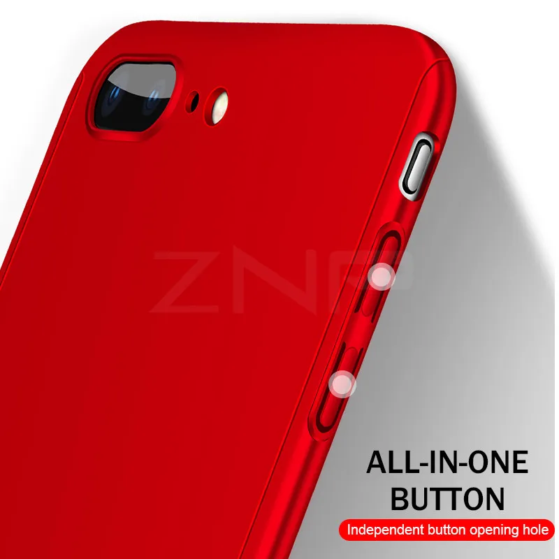 ZNP 360 градусов полный чехол для телефона s для iPhone 6 6s 7 8 Plus 5 5S SE X противоударный чехол для iPhone 8 Plus 6 6s чехол со стеклом