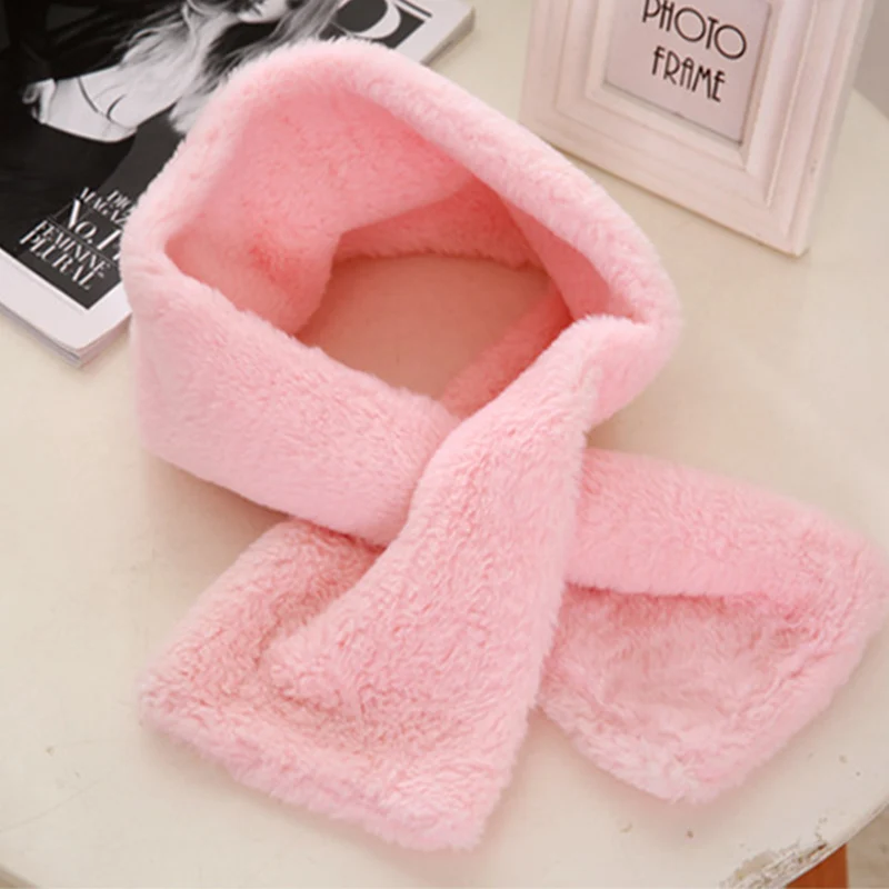 1 шт. зимний теплый однотонный плюшевый шарф для девочек Sunday Angora Yarns осенняя