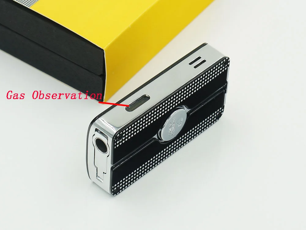Классический металлический газовый бутан Cohiba 3 фонарь зажигалка для сигарет с