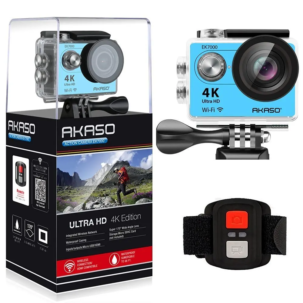 AKASO EK7000 4 к наружная камера WIFI Ultra HD Go водостойкие мини Cam Pro велосипед видео