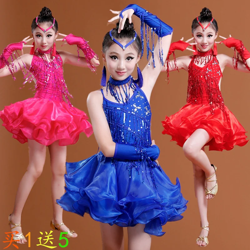 Новая распродажа блесток бахромой латинское платье для танцев Бачаты