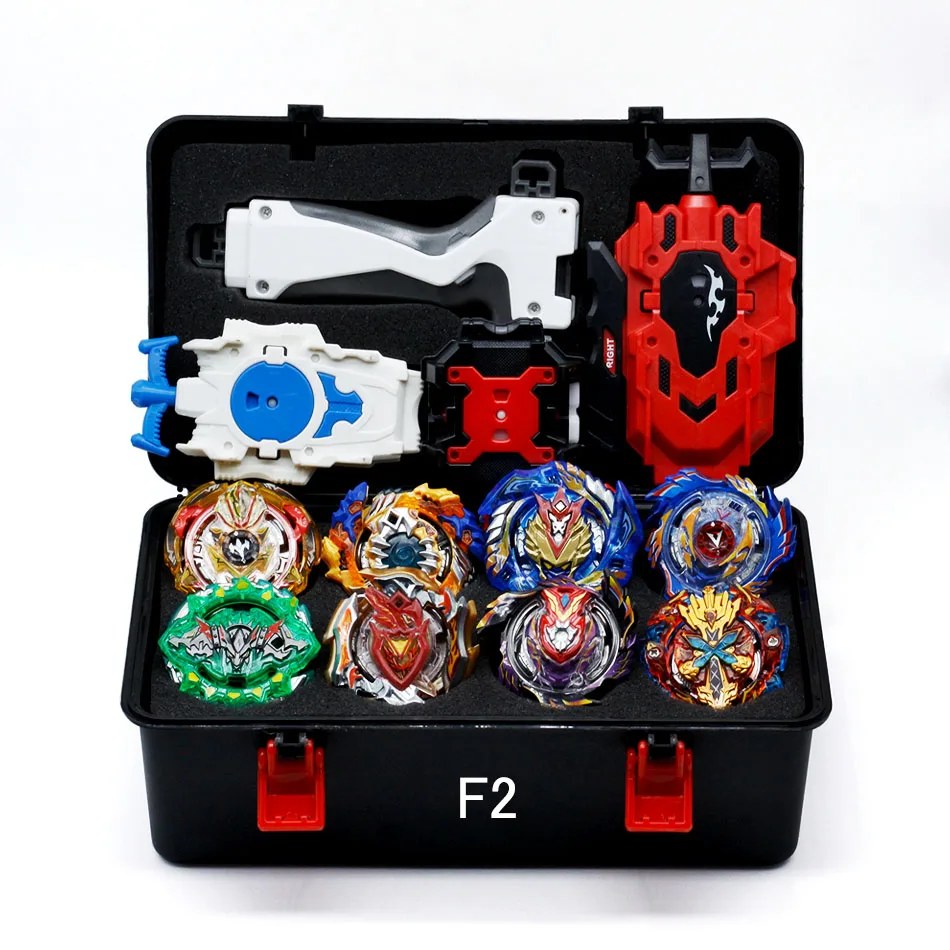 F2 Beyblade Burst Bayblade набор 8 Beyblades+ 4 пусковых устройства+ 1 ручка Bey Blade Набор спиннинга Металл Fusion 4D лезвия игрушки подарок - Цвет: F2