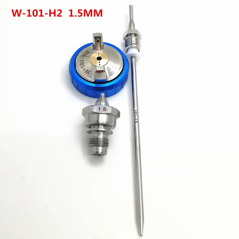 W-101 H2 1.5MM W-101 идеально распыление высокое качество 1,0/1,3/1,5/1,8 мм Насадка опрыскивателя из трех предметов иглы Набор шапочек W101 насадка комплект - Цвет: W-101 H2 1.5MM
