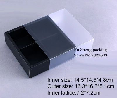 wholesale Black colour Candy Moon Cake Box Gift Bag, biscuit Macaroon Box Chocolate Boxes Cookies Bag200pcs/lot