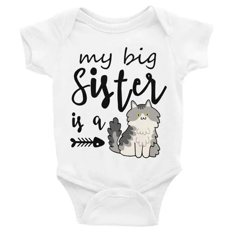 YSCULBUTOL My Big Sister-забавное боди с короткими рукавами для маленьких близнецов, детская одежда - Цвет: A