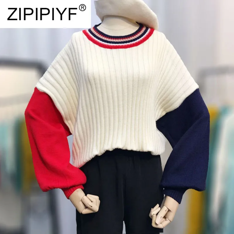 Для женщин свитер осень 2018 г. Повседневное свободные пуловер с длинными рукавами