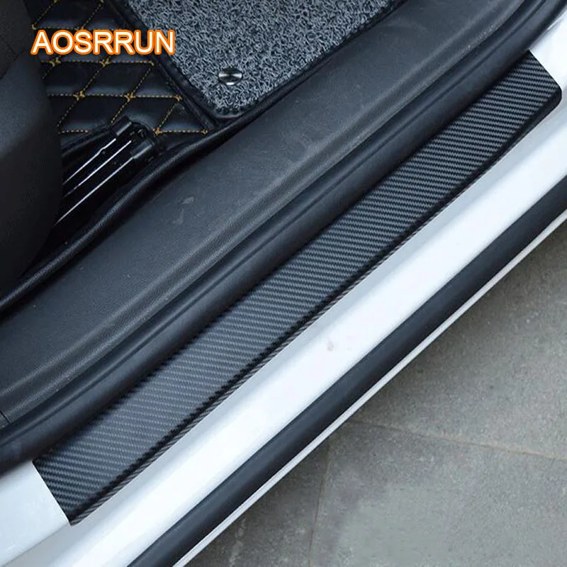 AOSRRUN наклейка из углеродного волокна порог машины бар добро пожаловать педаль