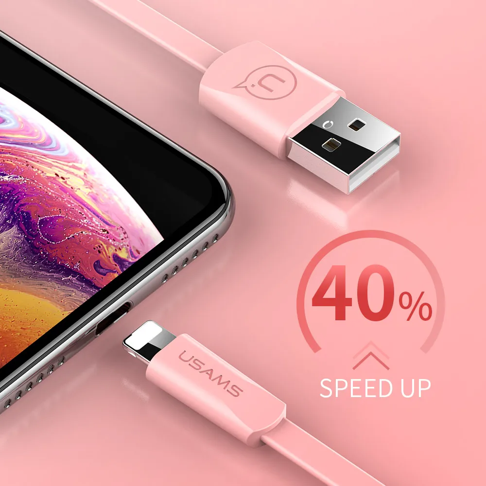 USAMS USB кабель для зарядки iPhone 8 7 6 5 Plus X XS XR iPad 1 2 м и передачи данных | Мобильные