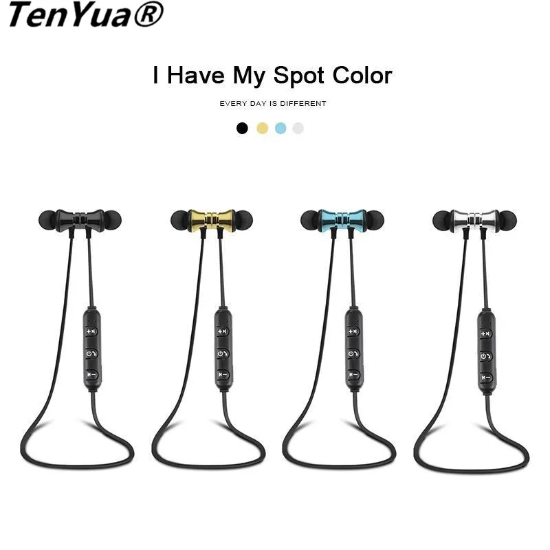Магнитные музыкальные bluetooth наушники TenYua XT11 с шейным ободом Спортивная