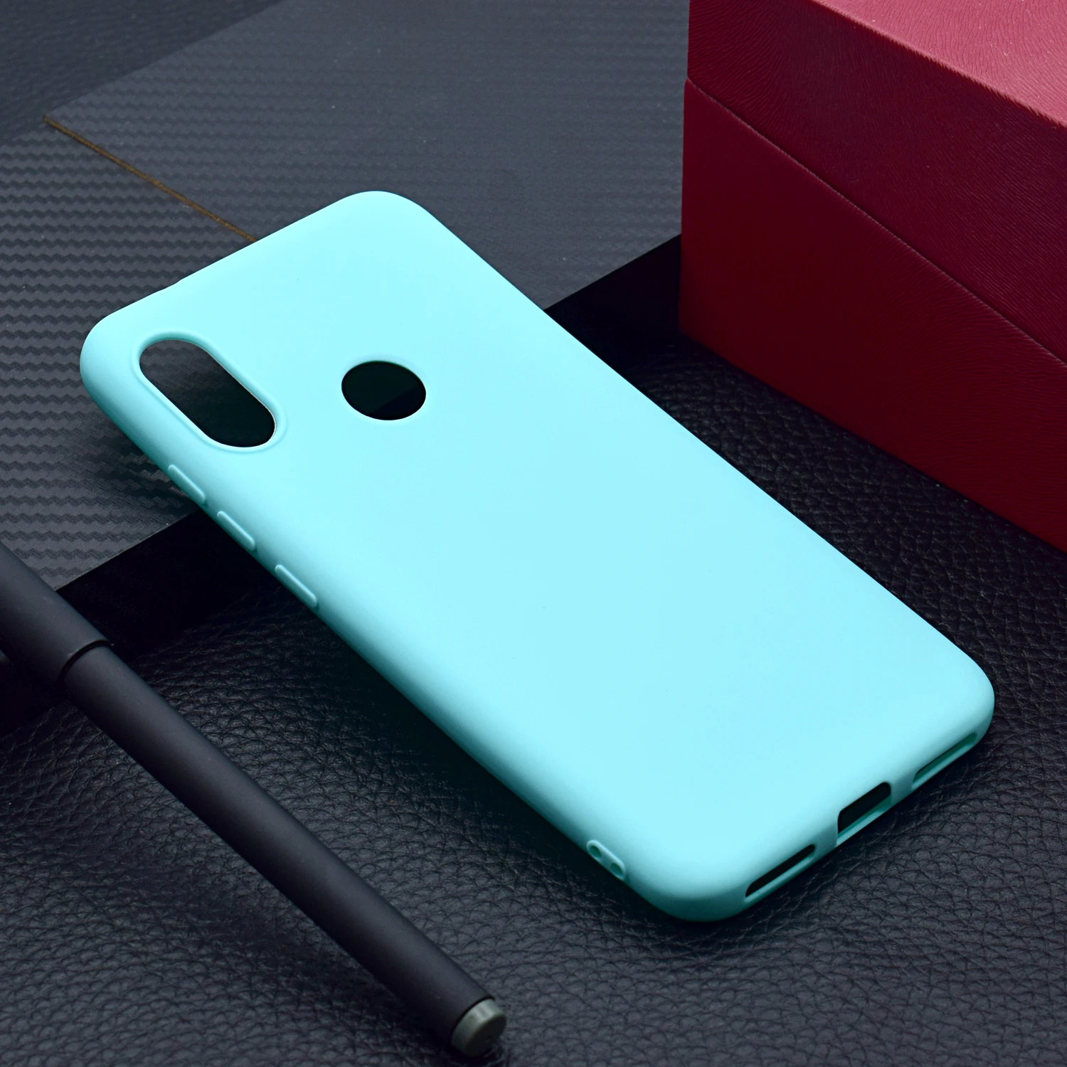 Sunjolly однотонный чехол для Redmi 6 Pro мягкий силиконовый розовый синий тонкий