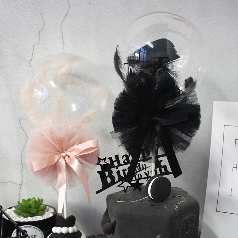 

5 inch feather bowknot ballon cake topper birthday cake decoration baby shower kids birthday party wedding favor supplies