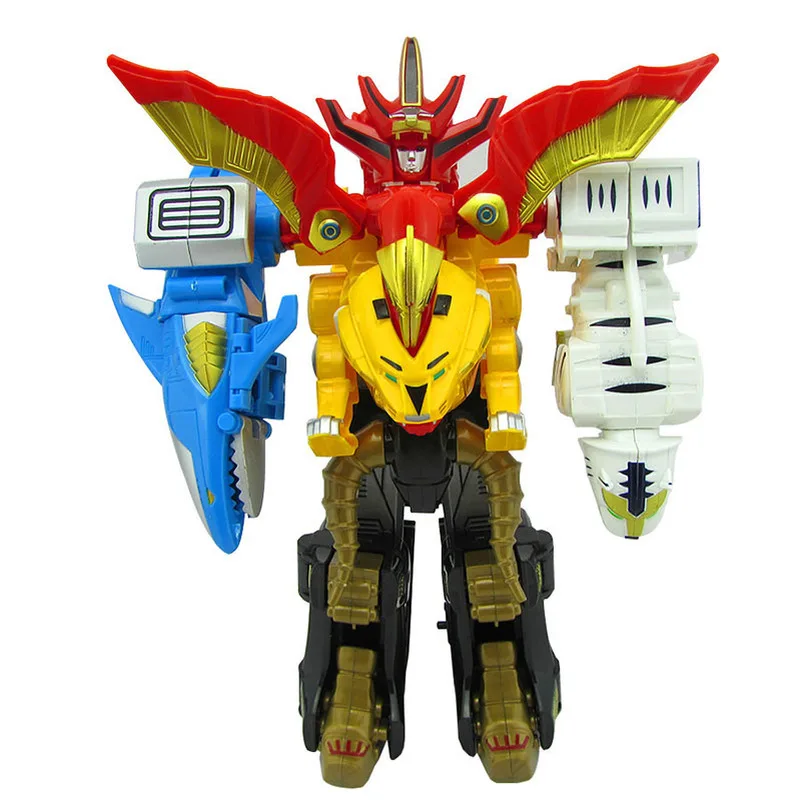 35 см 5 в 1 фигурки детей рождественские подарки игрушки Dinozords собрать трансформации робот динозавр Рейнджерс Megazord