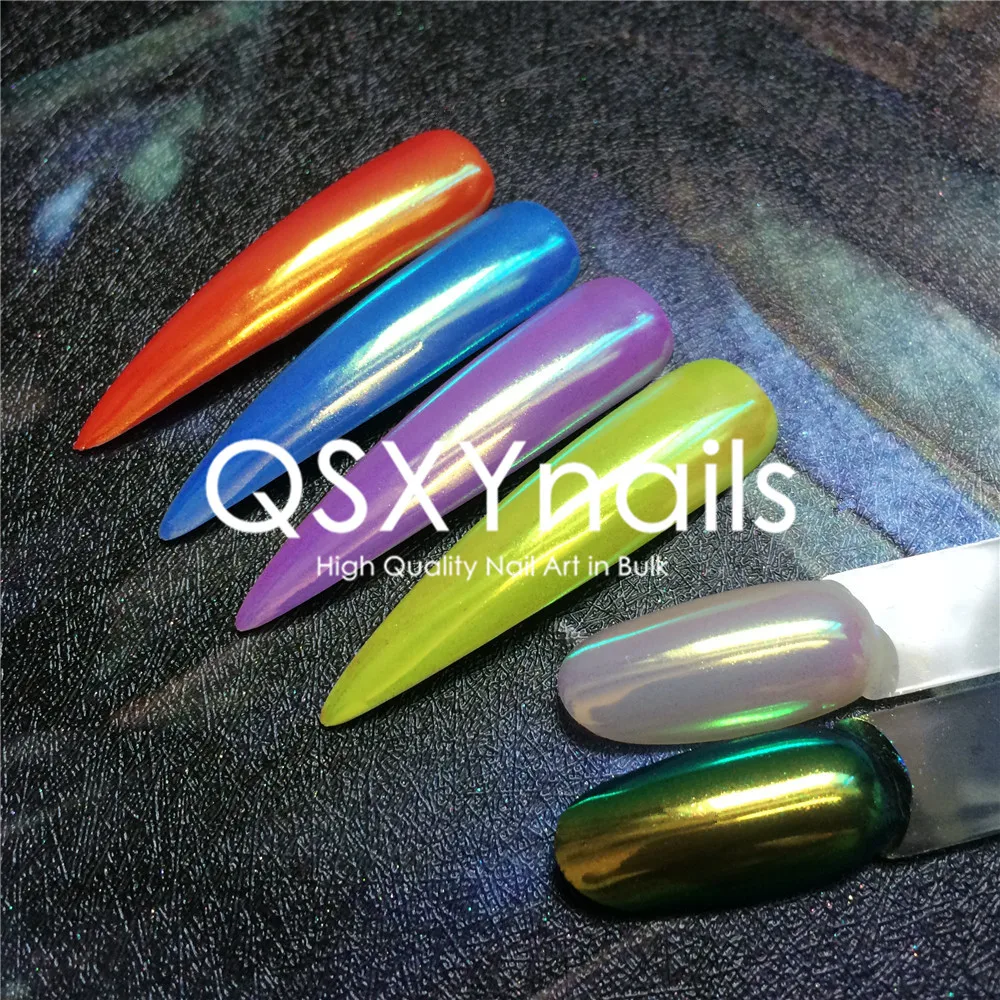 Золотая пудра Aurora 0 2 г неоновая русалки зеркальный блеск для гель лака украшение