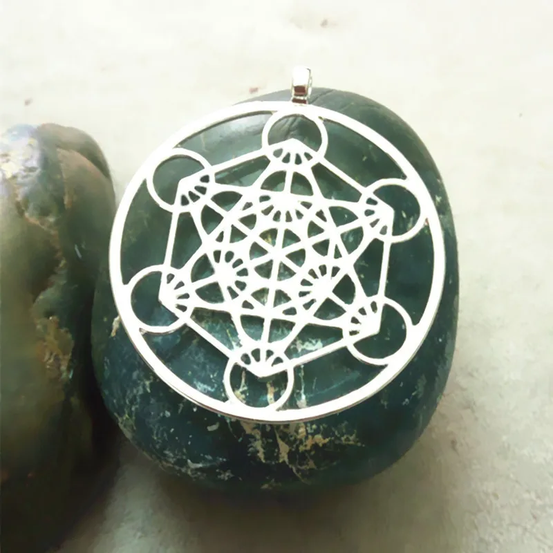 Metatron's Cube кулон посеребренные ожерелья и подвески с 60 см цепи для женщин