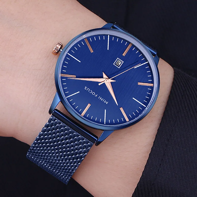 Часы для Для мужчин синий Повседневные часы Простой конструктор