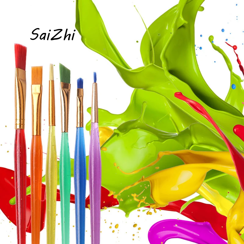 6pcs/set Cake Brush Fondant Artist Paint Decorating Painting DIY Sugarcraft Baking Pastry Tools 5963 | Дом и сад