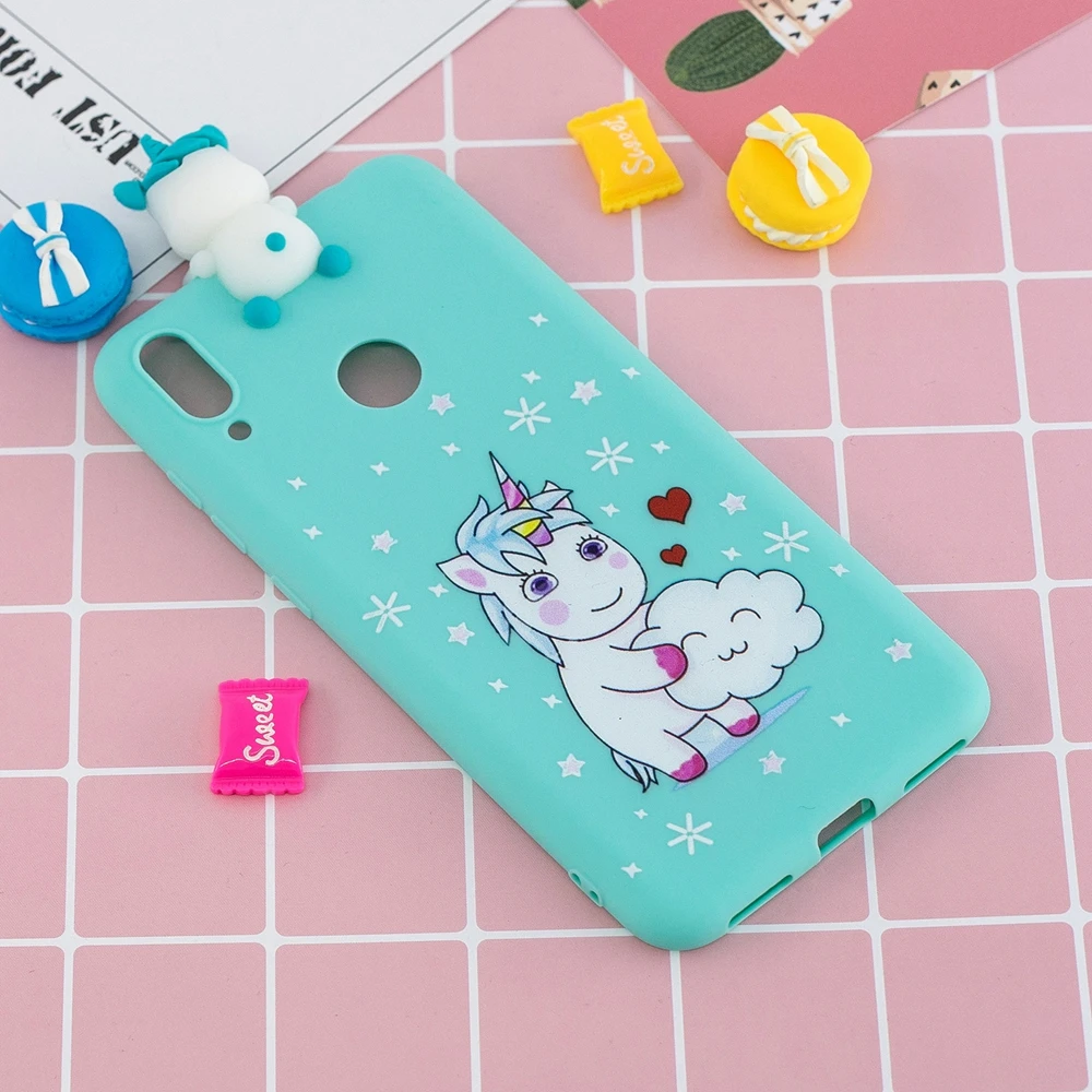 Etui Huawei Y5 Y6 Y7 Y9 Prime Cases 3D Kawaii Panda Unicorn Silicon Cover on for Funda Huawei Y5 Y6 Y7 Y9() Phone Case