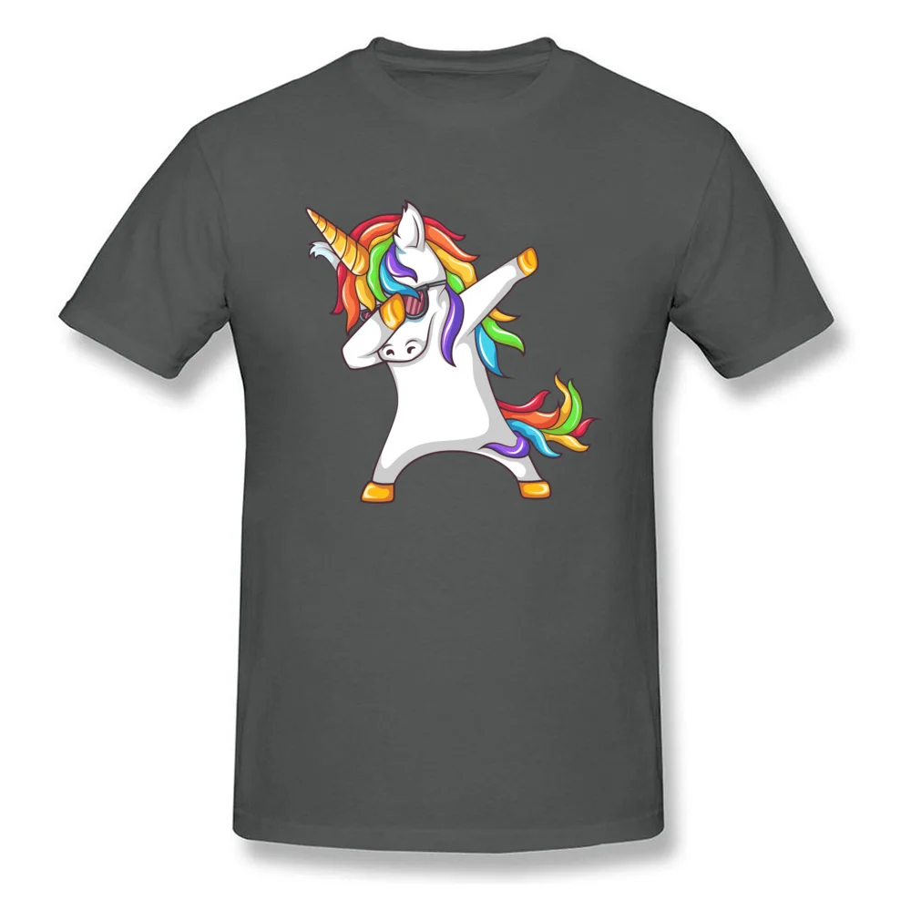 Мужские футболки в стиле панк с единорогом из 100% хлопка круглым вырезом и