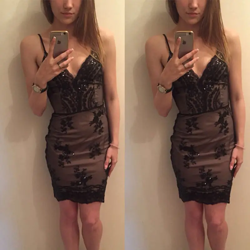 2018 новейший стиль модное женское облегающее вечернее мини-платье без рукавов с
