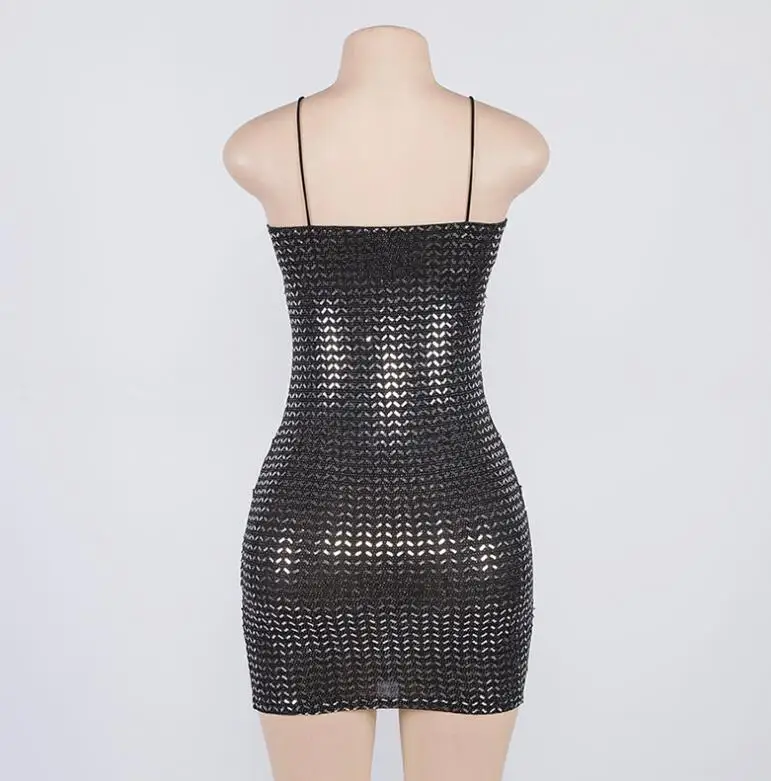 

Women Sexy Sleeveless Bodycon Dress Evening Party Mini Short Sequined Dress Summer Fashion Sexy Female Vestido YME-131