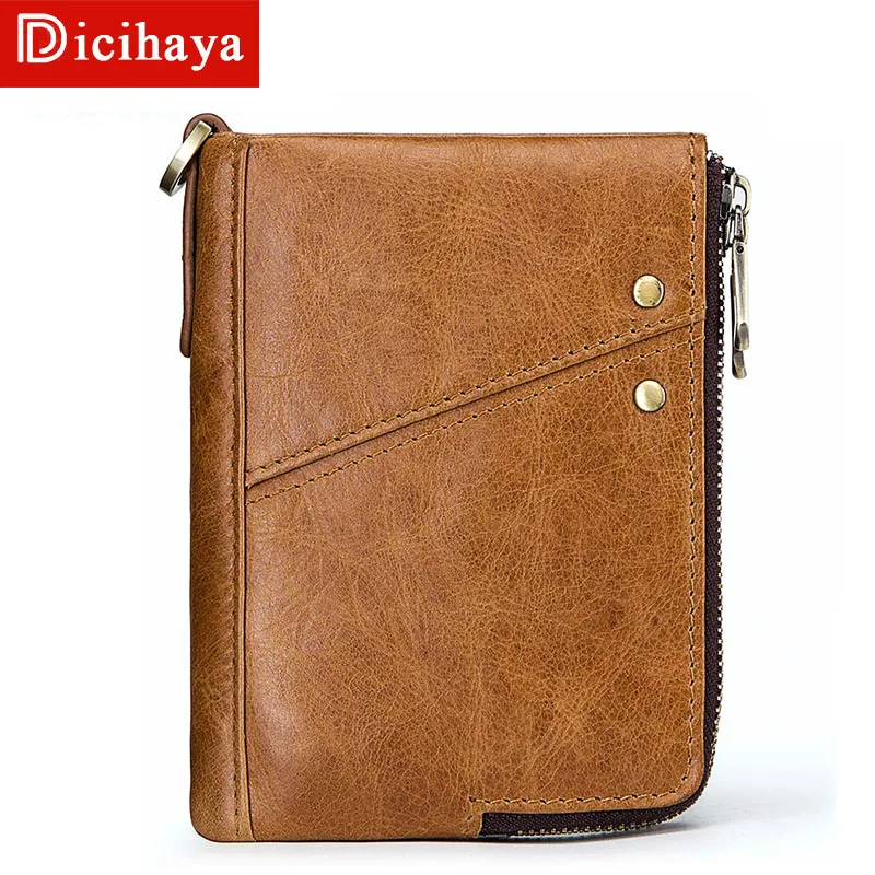 DICIHAYA Crazy Horse мужской кошелек из натуральной кожи на молнии портфель маленький