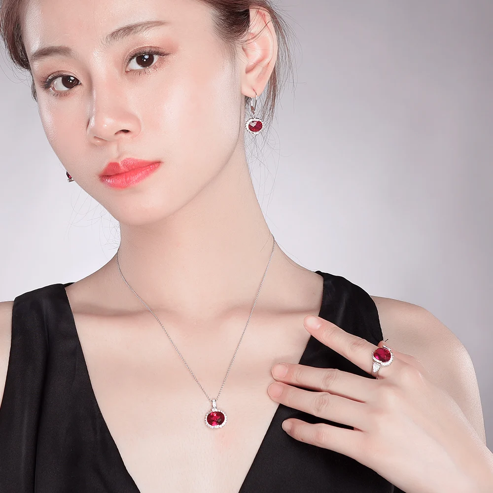 Женские серьги капельки L & zuan из серебра 925 пробы с красным камнем 5 82ct|drop earrings|earrings
