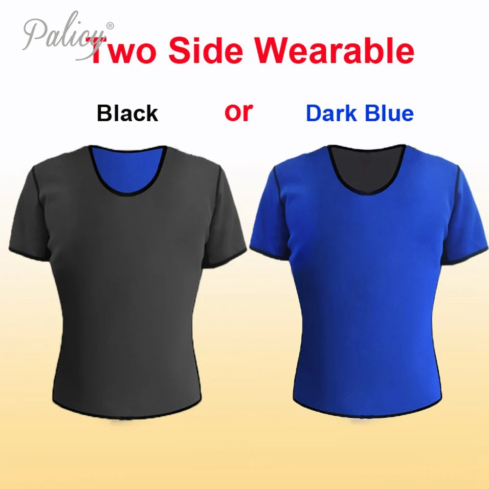 Palicy S-XXXL Plus Size Slim Waist Neoprene Bodyshaper T Shirt Sauna Suit Sweat Wetshirt for Weight Lose Tank Top Shapewear