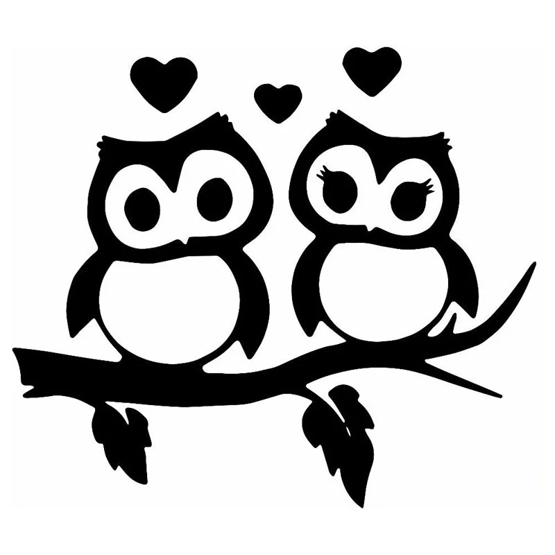 

Lovely Couple Owls On Branch Heart window Styling Decal Stickers 16x15cm