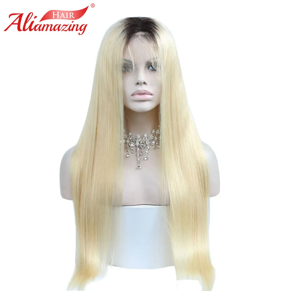 

Ali Amazing Hair Ombre 613 Blonde Glueless Pre Plucked Lace Front Wig 130% Density Lace Front Remy Human Hair Wig with Baby Hair