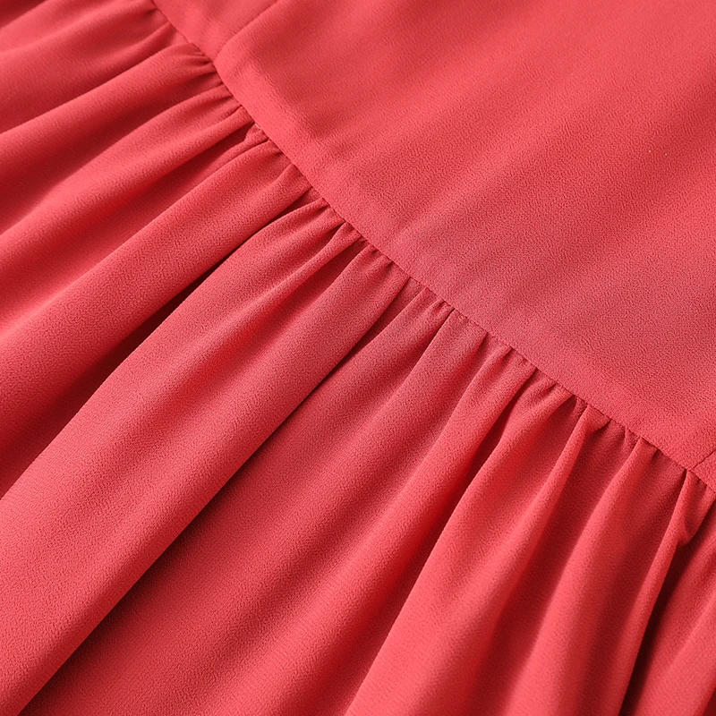 Летние женские черные красные шифоновые платья с вырезом коротким рукавом