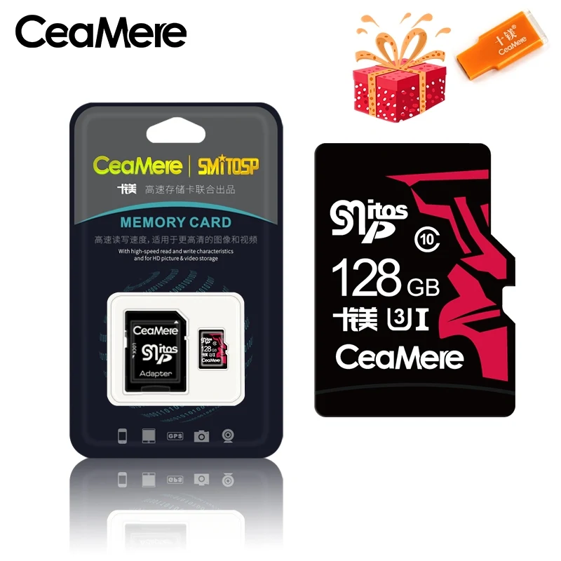 CeaMere MICRO SD256GB 128GB 64GB U3 UHS-3 Micro sd карта класс 10 UHS-1 флэш-карты памяти Microsd TF/sd карта s для планшета - Емкость: 128 ГБ