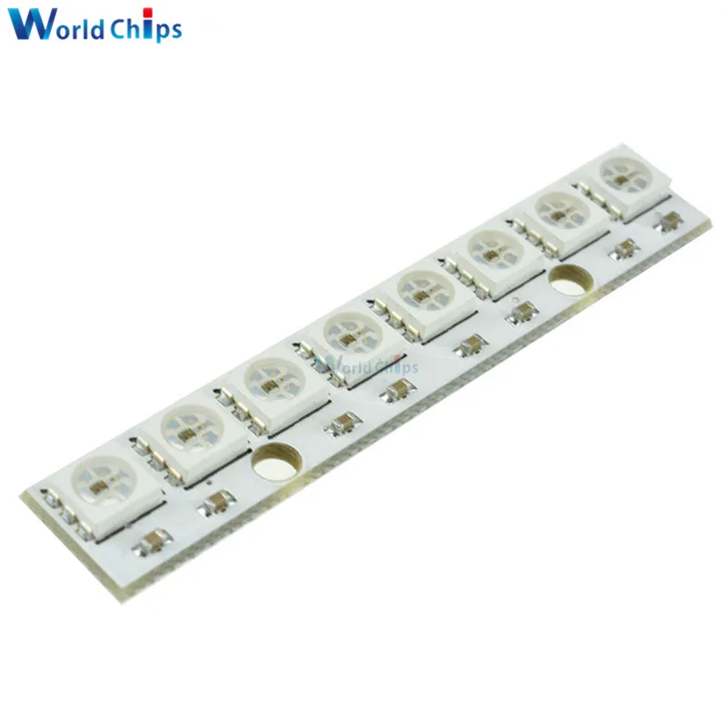 WS2812 WS 2811 5050 RGB модуль панели светодиодной лампы 5 в 8 битная Радужная светодиодная