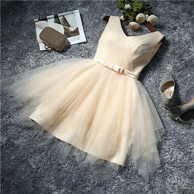 Style D Сексуальное платье на одно плечо платья подружки невесты цвета шампань с v-образным вырезом нарядные платья для свадьбы короткие Встреча выпускников/корпоративы Выпускной платья vestidos mujer - Цвет: Style D