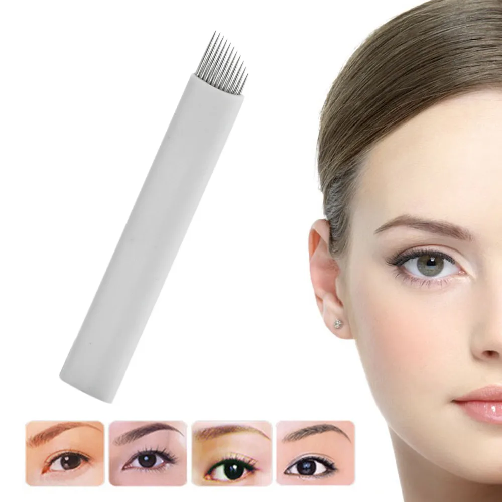 50 шт. 11 штифтов Micro Blading перманентные иглы для макияжа Agujas Para Microblading вышивка бровей