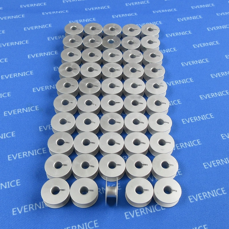 

50 ALUMINUM BOBBINS INDUSTRIAL SINGLE NEEDLE JUKI 555 5550 8300 BROTHER CONSEW