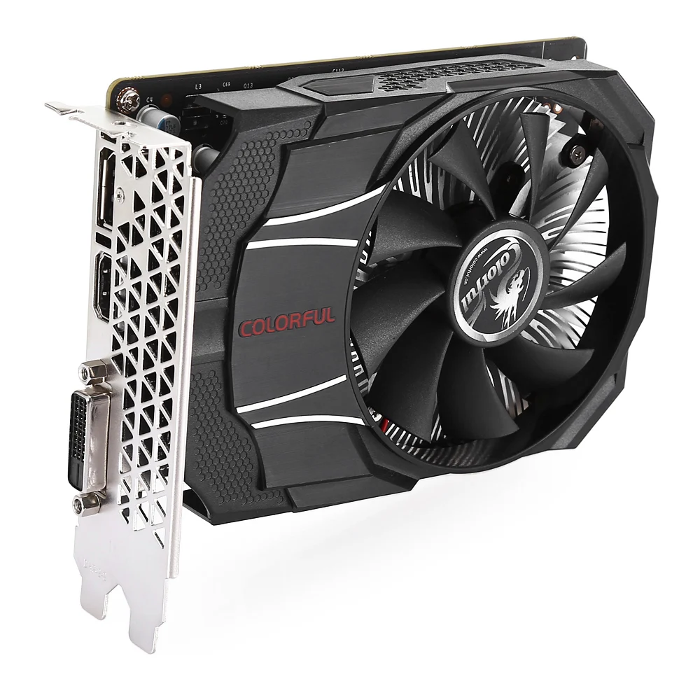 Красочная игровая видеокарта GTX1050 Mini OC 2G 7000 МГц/2 ГБ/128 бит/GDDR5 PCI Express 3 0X16 для