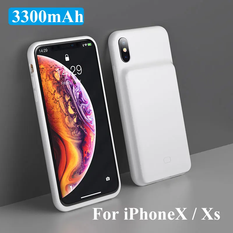 White for iPhone XXs Чехол для зарядного устройства Baseus для iPhone X, Xs, Xs, Max, Xr, чехол для зарядки внешнего аккумулятора, резервный чехол для iPhone X, Xs - Цвет: White for iPhone XXs