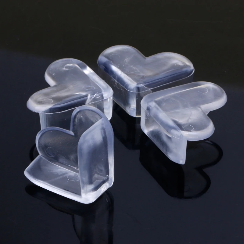 Protector de seguridad para ni&ntilde;os en forma de coraz&oacute;n, protecci&oacute;n para bordes de esquina, mesa de escritorio, cuidado de seguridad para beb&eacute;s, 4 Uds.-5