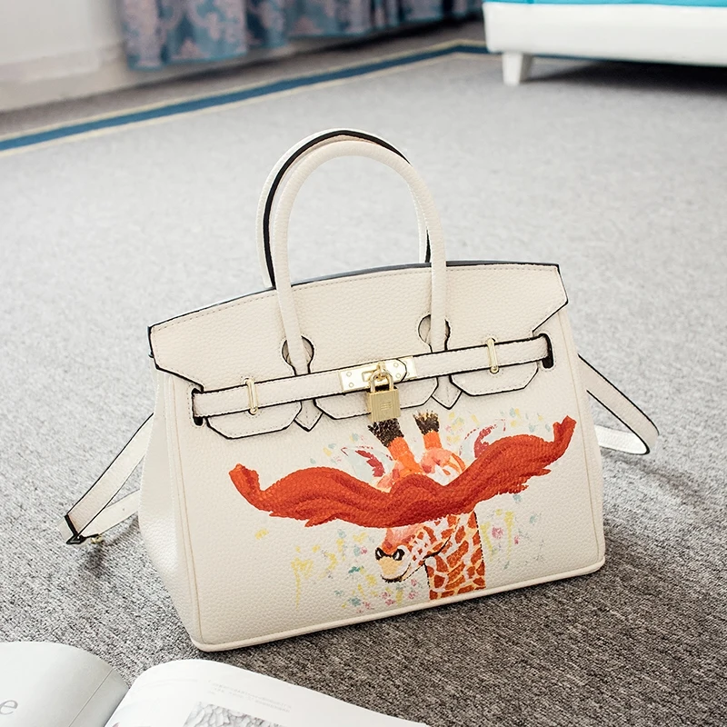 YCUSTBAG картина Сумочка Для женщин известных брендов 30 см золотистой фурнитурой
