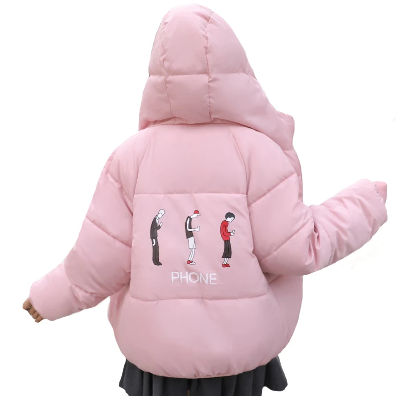 Модель 2019 года: женские зимние куртки двух сторон в Корейском стиле. Короткое