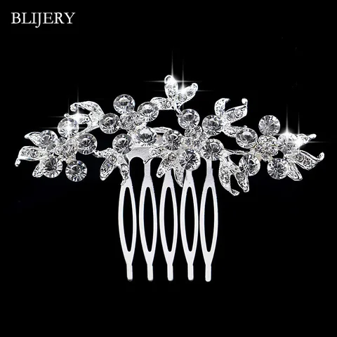 BLIJERY очаровательные животные цветочный дизайн свадебные заколки для волос жемчуг хрустальные гребни для волос для женщин и девочек свадебные аксессуары для волос