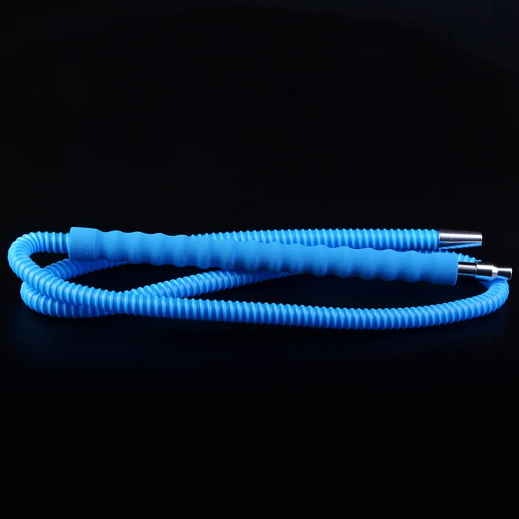 Blue 1,7 м 6 цветов пластиковый шланг для кальяна с алюминиевым стержнем EVA ручка трубка для кальяна водопровод Narguile аксессуары - Цвет: Blue