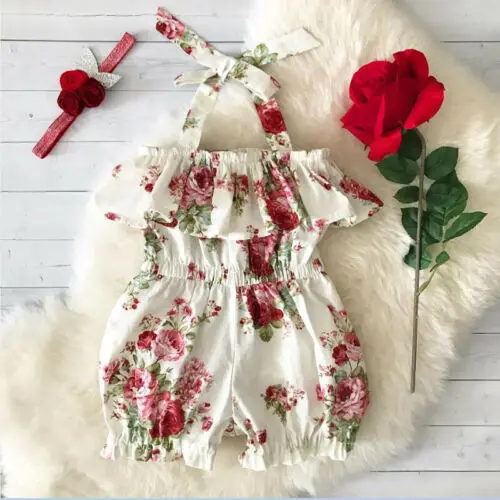 Боди для новорожденных одежда маленьких девочек боди без рукавов с цветочным