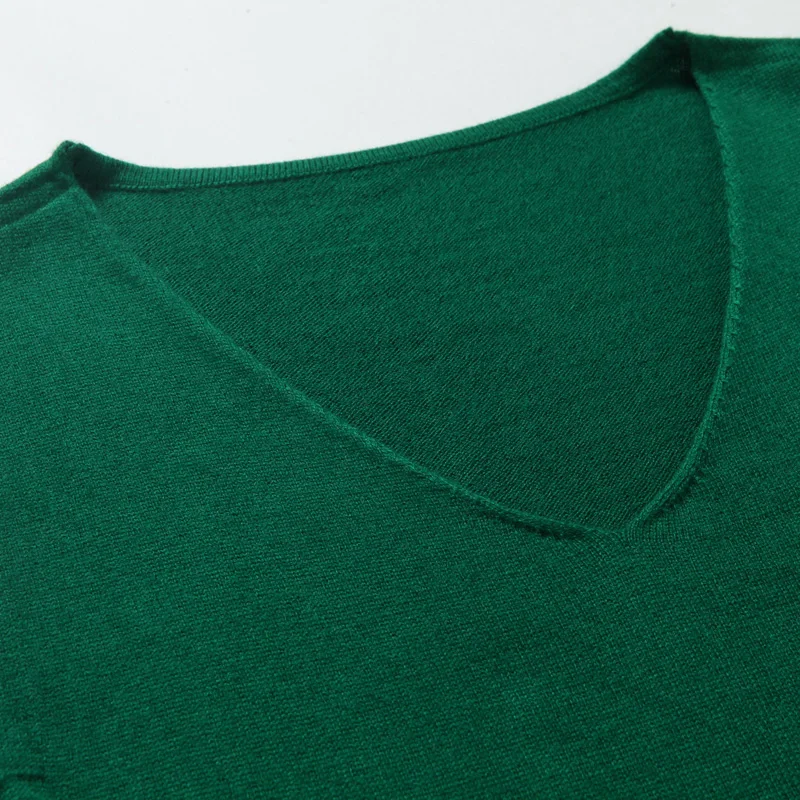 Женский Осенний кашемировый комбинированный жилет с v образным вырезом свитер